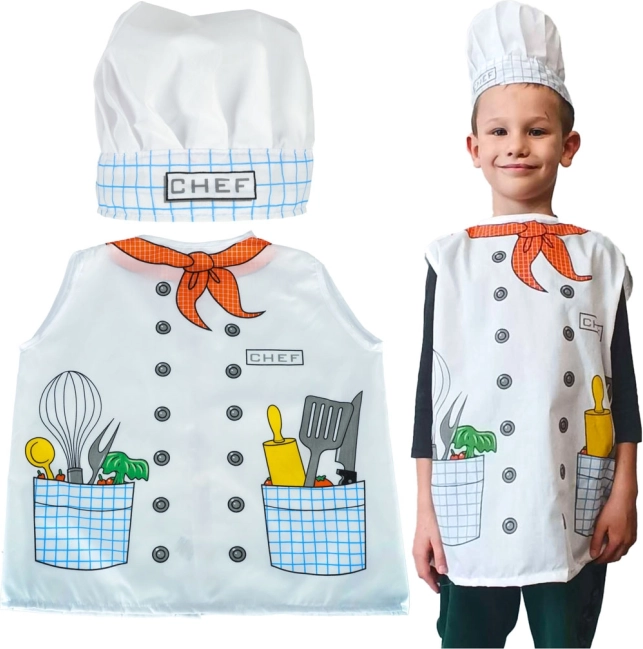 Costume de cuisinier pour enfants 3-8 ans