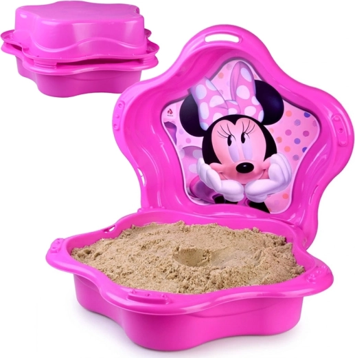 Bac à sable coquillage en plastique 2-en-1 avec couvercle, motif MINNIE