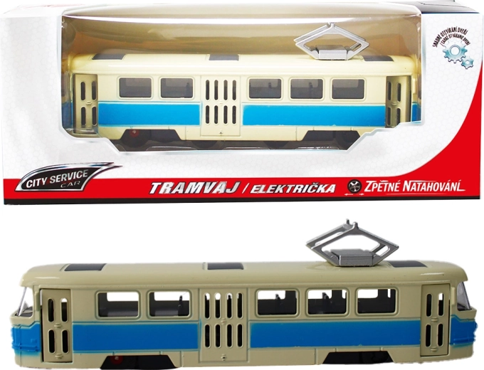Tramway en métal 1:90 bleu
