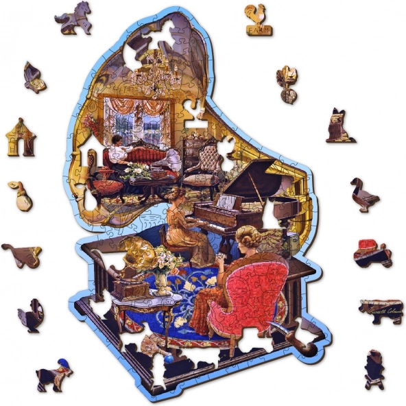 Puzzle en bois Gramophone douillet – 250 pièces, écoresponsable