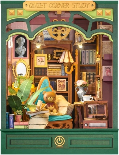 RoboTime puzzle 3D en bois – serre-livres coin d’étude paisible - 1 pièce