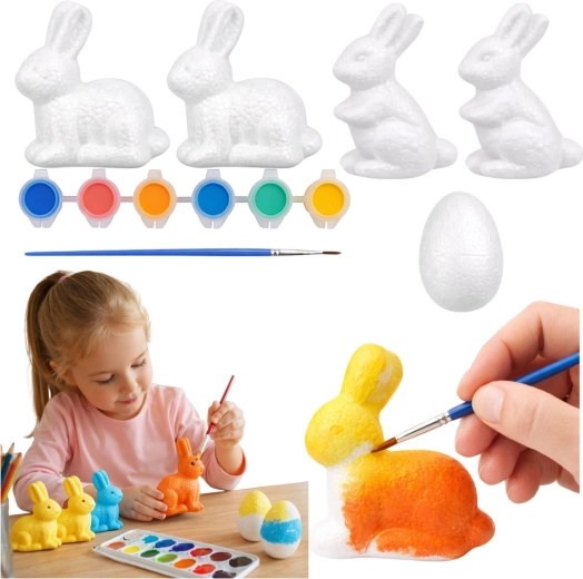 Kit créatif pour peindre des décorations de Pâques en polystyrène
