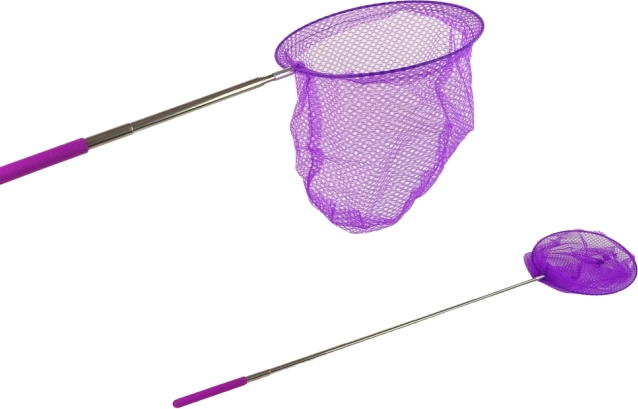 Epuisette télescopique pliable pour papillons et insectes 85 cm – violet