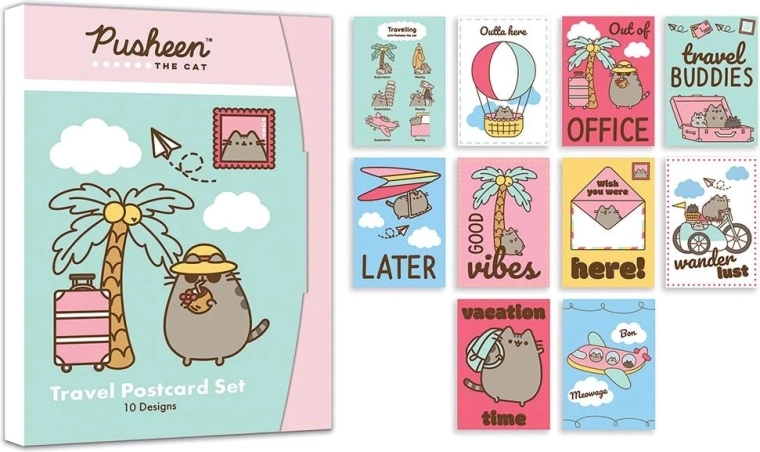 Set de cartes postales Pusheen – 10 pièces dans une boîte cadeau