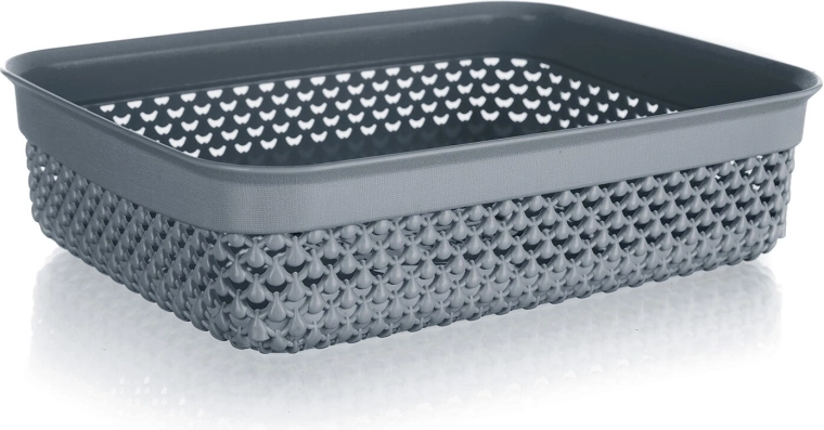 Panier de rangement en plastique 2,2 l anthracite 24,5 × 19,5 × 6 cm