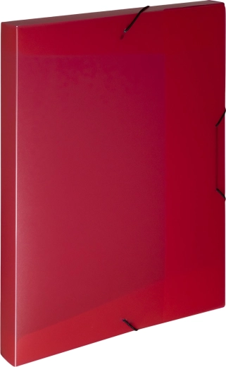 Boîte en plastique avec élastique A4, rouge