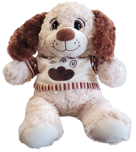 Chien en peluche avec t-shirt 30 cm