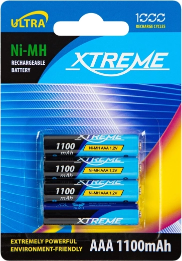 Accumulateurs rechargeables AAA NiMH 1100 mAh XTREME - 4 pièces