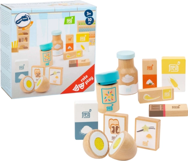 Ensemble d’ingrédients en bois pour pâtisserie small foot, 10 pièces