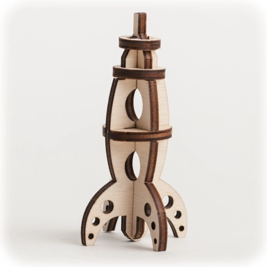 Puzzle 3D en bois Cutewood – fusée