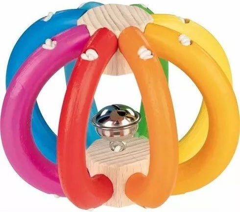 Heimess balle élastique arc-en-ciel avec grelot