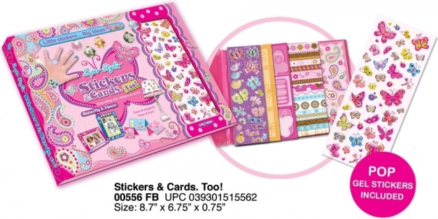 Ensemble d'autocollants et de cartes Papillons