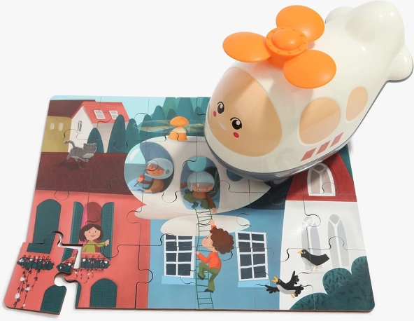 Puzzle en bois avec jouet hélicoptère 24 pièces TOP BRIGHT