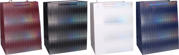 Sac cadeau M 26 × 32 × 12 cm – holographique brillant, plusieurs couleurs