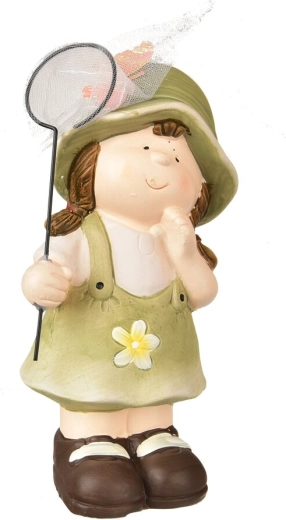 Décoration en céramique Petite fille avec une épuisette