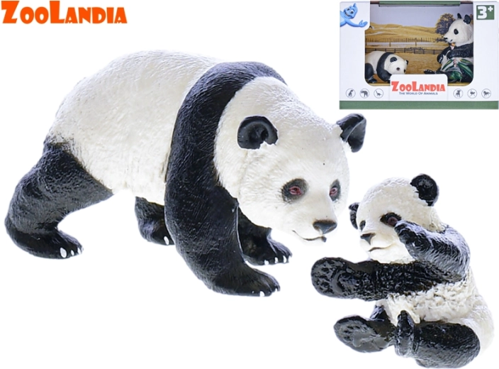 Zoolandia panda avec son petit – figurine en plastique réaliste