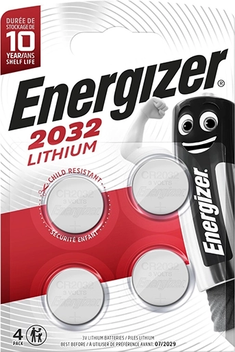 Pile bouton au lithium Energizer CR2032, 4 pcs