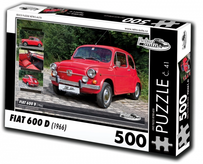Puzzle Retro Voitures Fiat 600 D (1966) 500 pièces