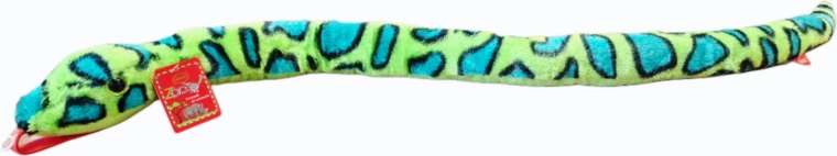 Serpent en peluche vert 100 cm