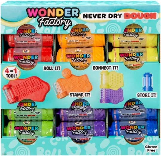 Wonder Factory pâte à modeler qui ne sèche jamais – pots individuels