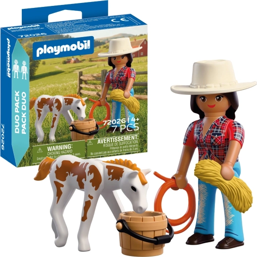 Playmobil Duo Pack cow-girl avec poulain et accessoires
