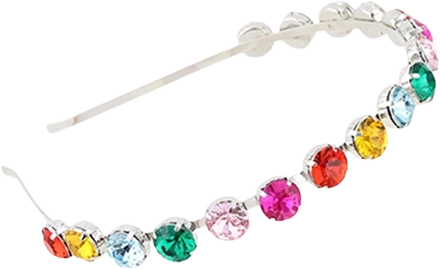 Serre-tête rose avec pierres précieuses pour petites filles