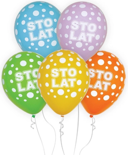 Ballons « Sto lat » 30 cm, lot de 5 pièces