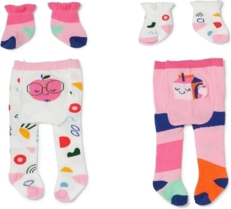 Collants et chaussettes à motifs pour poupées BABY born 43 cm, 2 variantes