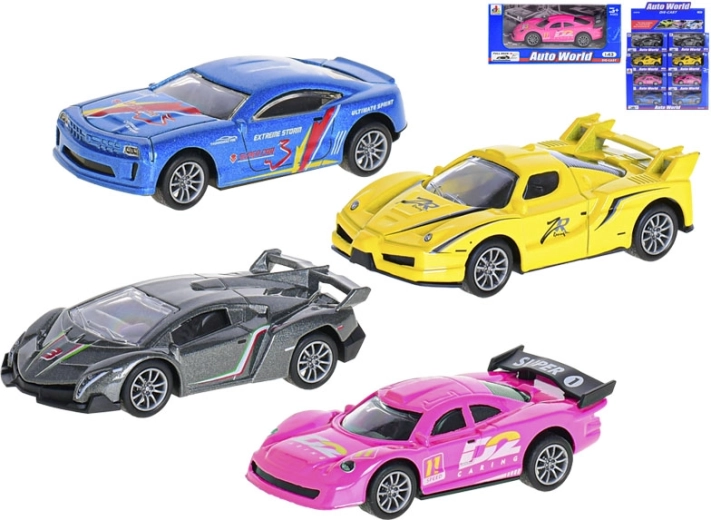 Voiture de sport en métal 1:43 à rétrofriction, 10 cm