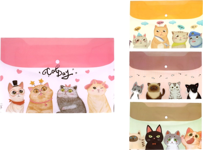 Chemise à bouton-pression 26 × 36 cm Chats