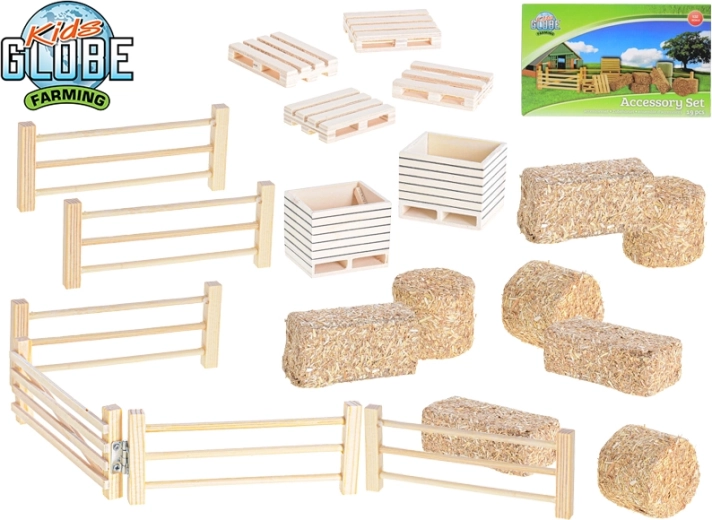 Set d’accessoires pour ferme 1:32 KIDS GLOBE FARMING, 19 pcs