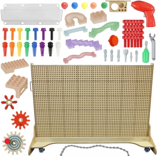 Masterkidz tableau STEM autoportant 166 × 125 cm avec set d’accessoires