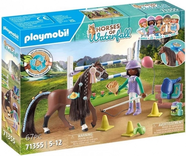 Playmobil Horses Waterfall : Zoé et Blaze avec obstacles 71355