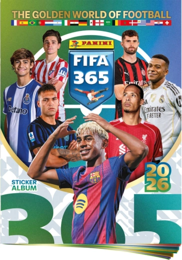 Album de collection Panini FIFA 365 2025/2026 pour autocollants + planche d’autocollants