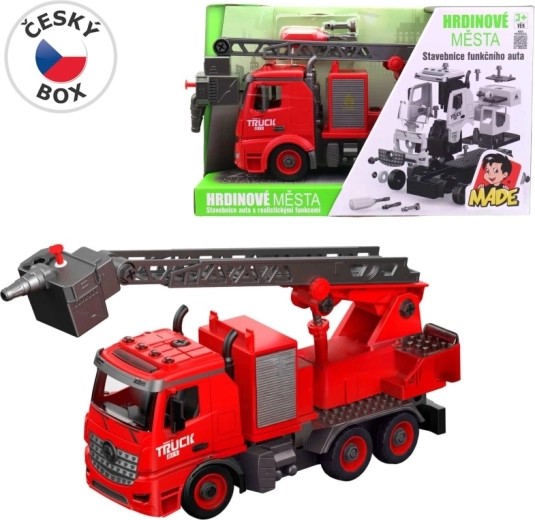 Camion de pompiers à assembler avec lumière et son 30 cm