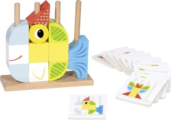 Puzzle en bois Goki avec cartes-modèles