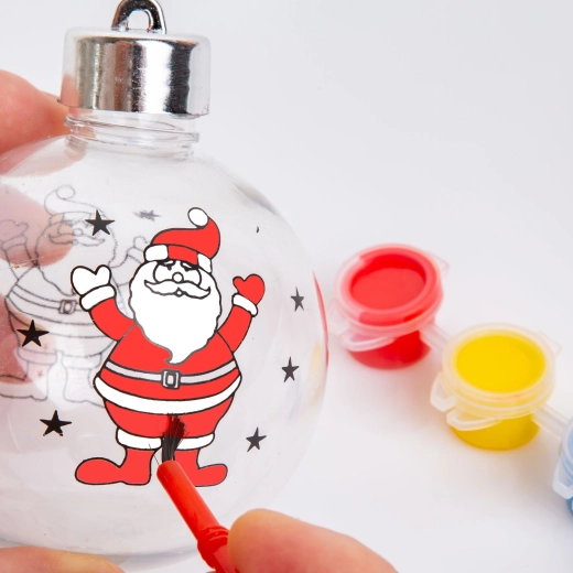 Décoration de Noël à colorier avec peintures et pinceau, 80 mm - 1 pièce