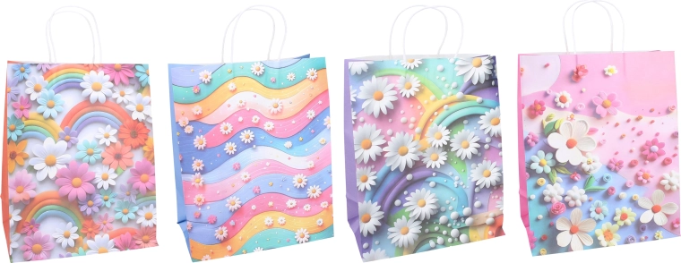 Sac cadeau XS avec motif floral - 1 pièce