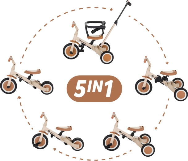 Tricycle multifonctionnelle Petite&Mars 5-en-1 Turbo Desert Sand
