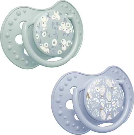 Tétine dynamique en silicone Lovi Blossom 0–6 mois, 2 pcs (pour garçons)