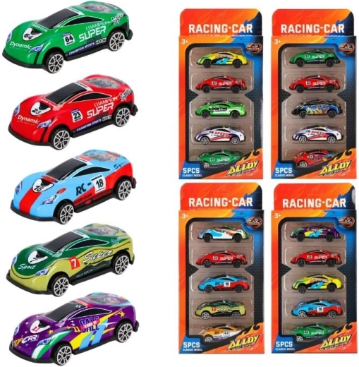 Lot de petites voitures de course en métal – 5 pièces