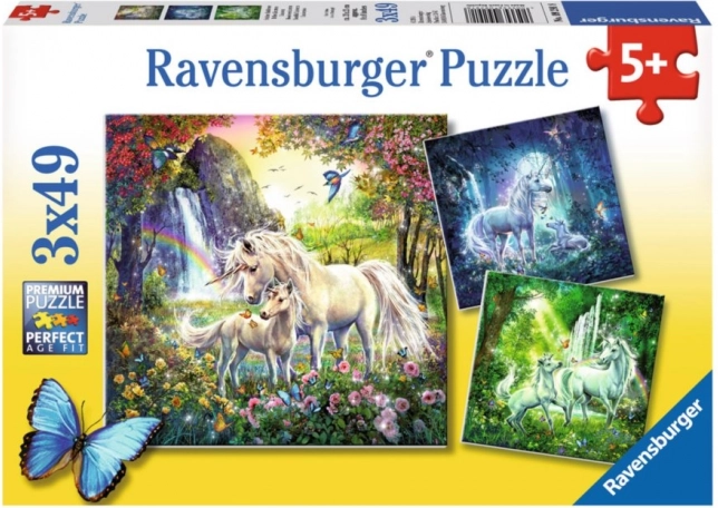 RAVENSBURGER Puzzle Magnifiques licornes 3x49 pièces