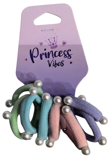 PINK ensemble d’élastiques à cheveux pastel avec perles – 8 pièces