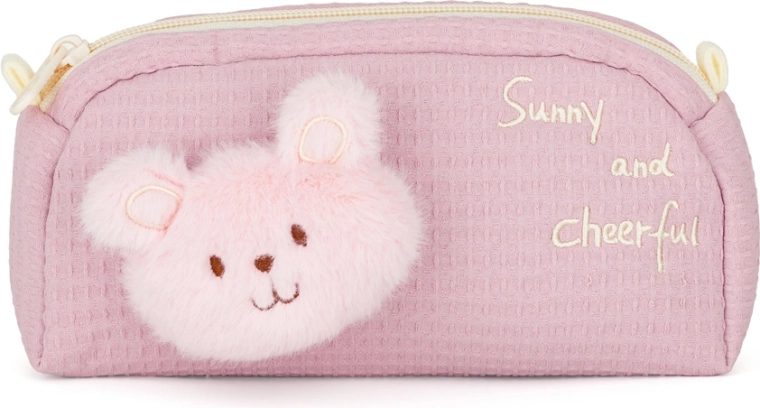 Trousse pour enfants en peluche ours rose