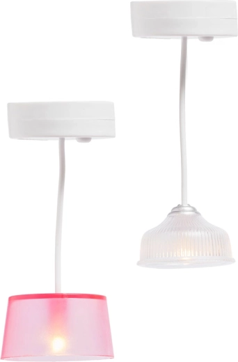 Lundby – set d’éclairage pour maison de poupées : 2 lampes LED suspendues avec minuterie