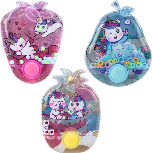 Jeu d’eau de poche avec motif de licorne multicolore