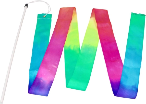 Goki ruban de gymnastique avec baguette arc-en-ciel