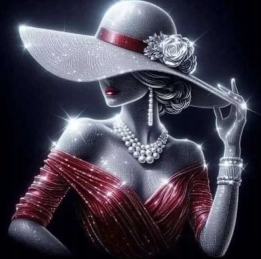 Peinture diamant Dame étincelante 30 × 40 cm