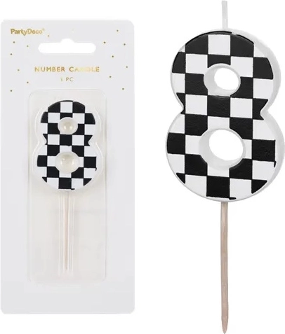 Bougie d’anniversaire chiffre 8 5,5 cm (mix) - 1 pièce
