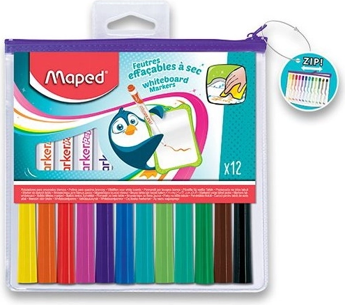 MAPED Marqueurs pour tableau blanc WB Fun Colours 12 pcs